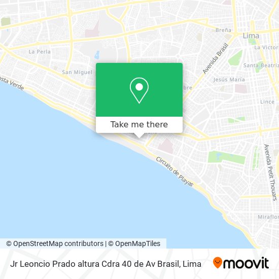 Jr Leoncio Prado  altura Cdra 40 de Av  Brasil map