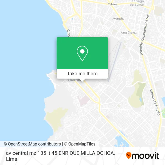 Mapa de av central mz 135 lt 45 ENRIQUE MILLA OCHOA