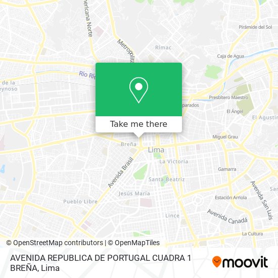 AVENIDA REPUBLICA DE PORTUGAL CUADRA 1   BREÑA map