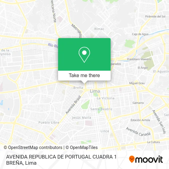 Mapa de AVENIDA REPUBLICA DE PORTUGAL CUADRA 1   BREÑA