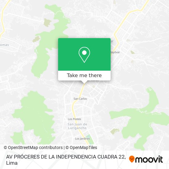 AV PRÓCERES DE LA INDEPENDENCIA CUADRA 22 map