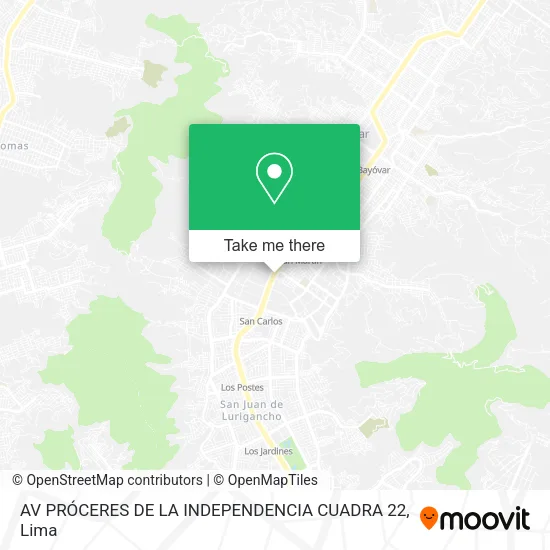 Mapa de AV PRÓCERES DE LA INDEPENDENCIA CUADRA 22