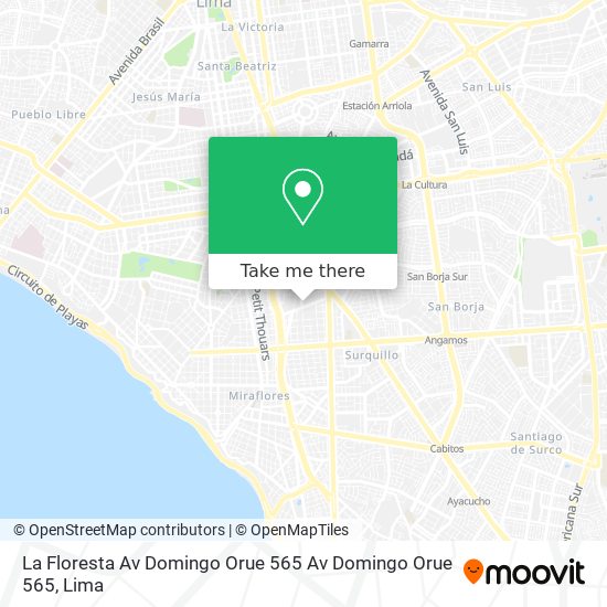 Mapa de La Floresta  Av  Domingo Orue 565 Av  Domingo Orue 565