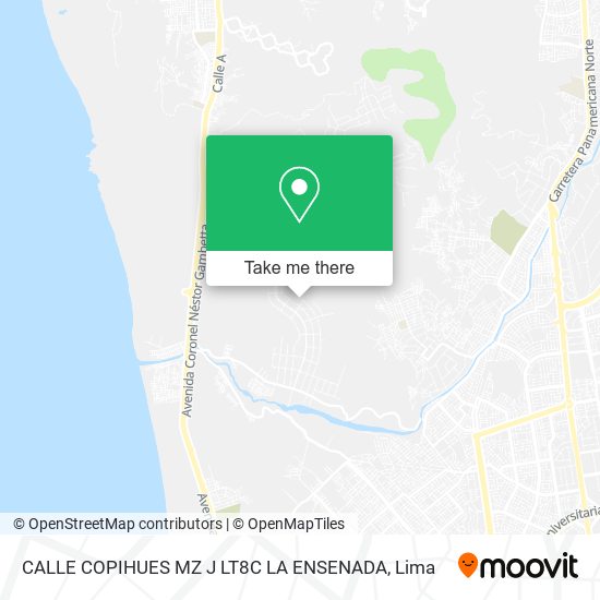 Mapa de CALLE COPIHUES MZ J LT8C LA ENSENADA