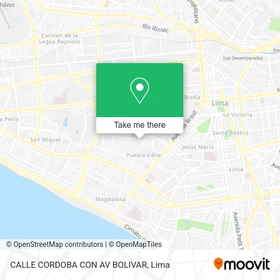 Mapa de CALLE  CORDOBA  CON AV BOLIVAR