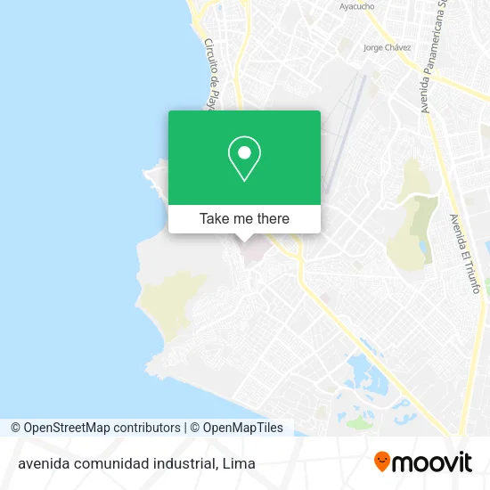 Mapa de avenida comunidad industrial