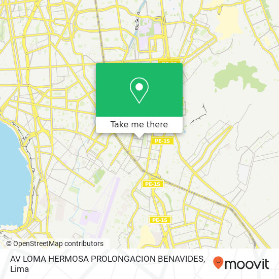 AV LOMA HERMOSA PROLONGACION BENAVIDES map