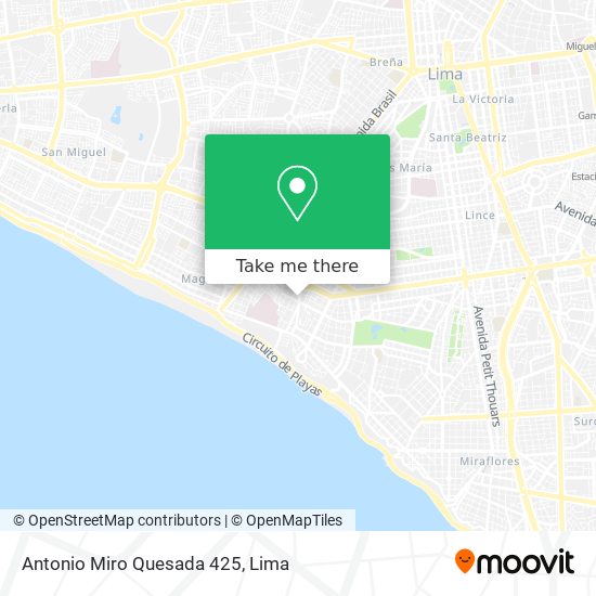 Antonio Miro Quesada 425 map