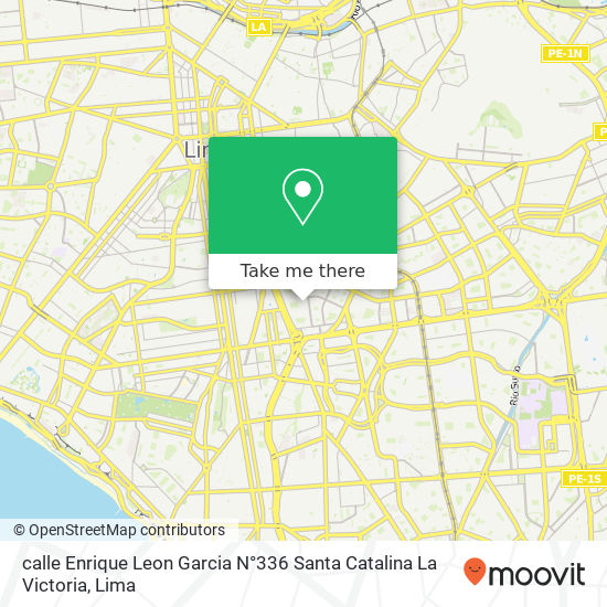 calle Enrique Leon Garcia N°336  Santa Catalina  La Victoria map