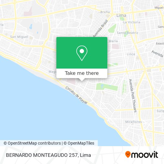 BERNARDO MONTEAGUDO 257 map