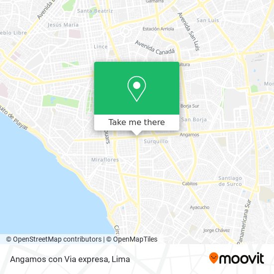 Angamos con Via expresa map