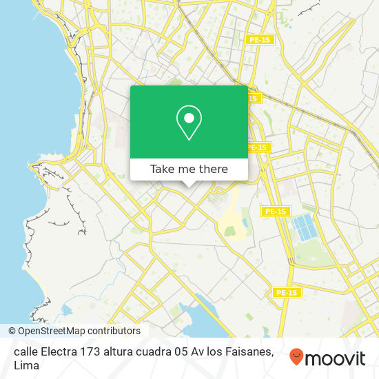 calle Electra   173  altura cuadra 05 Av  los Faisanes map