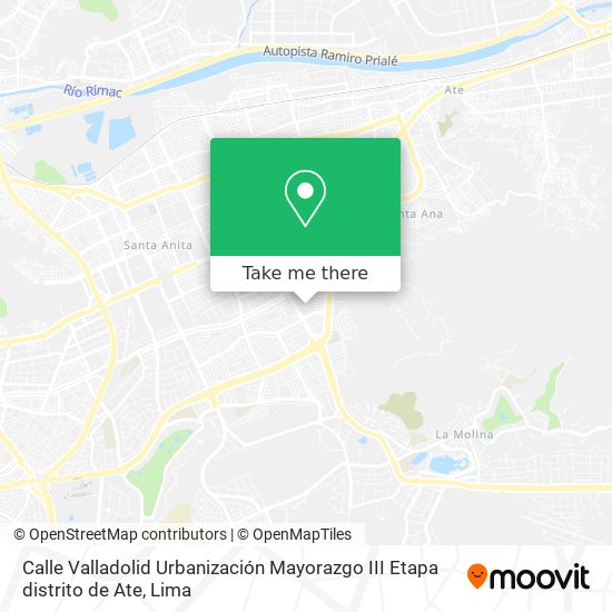 Calle Valladolid  Urbanización Mayorazgo  III Etapa  distrito de Ate map