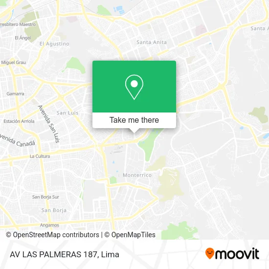 Mapa de AV  LAS PALMERAS 187