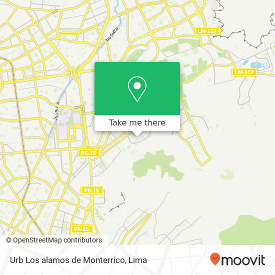 Urb  Los alamos de Monterrico map