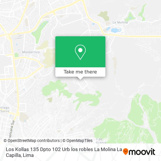 Mapa de Los Kollas 135 Dpto  102 Urb  los robles  La Molina La Capilla