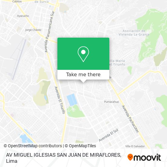 AV MIGUEL IGLESIAS SAN JUAN DE MIRAFLORES map