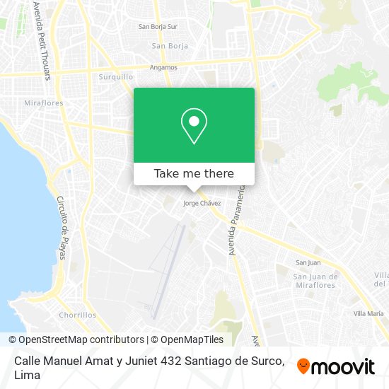 Calle Manuel Amat y Juniet 432  Santiago de Surco map
