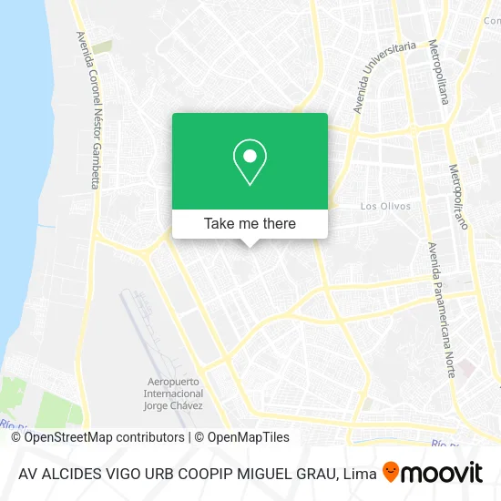 AV ALCIDES VIGO   URB COOPIP MIGUEL GRAU map