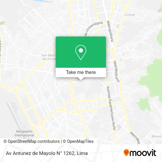 Av  Antunez de Mayolo N° 1262 map
