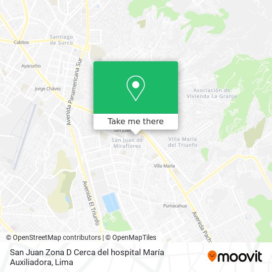 San Juan Zona D  Cerca del hospital María Auxiliadora map