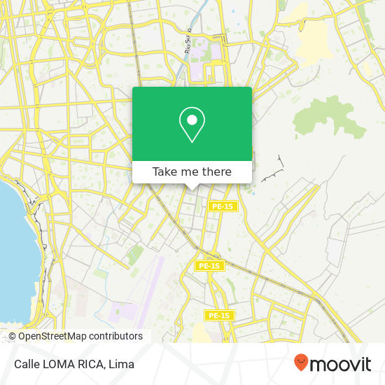 Calle LOMA RICA map