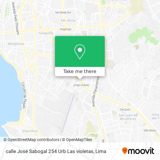 calle José Sabogal  254 Urb  Las violetas map