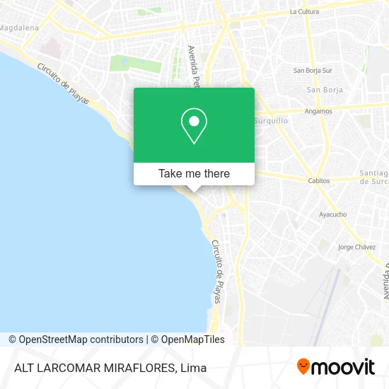 Mapa de ALT   LARCOMAR   MIRAFLORES