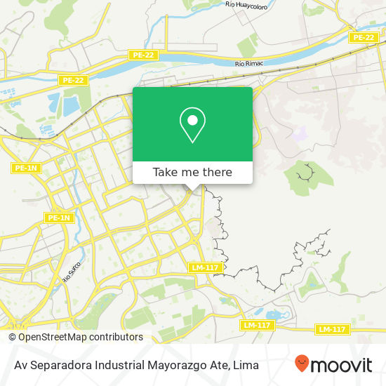 Av Separadora Industrial Mayorazgo  Ate map