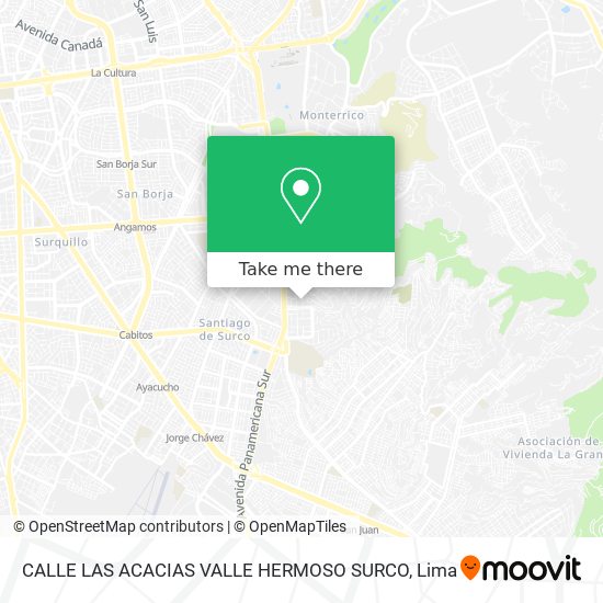 CALLE LAS ACACIAS  VALLE HERMOSO  SURCO map