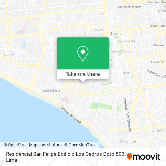 Mapa de Residencial San Felipe Edificio Los Cedros   Dpto 803