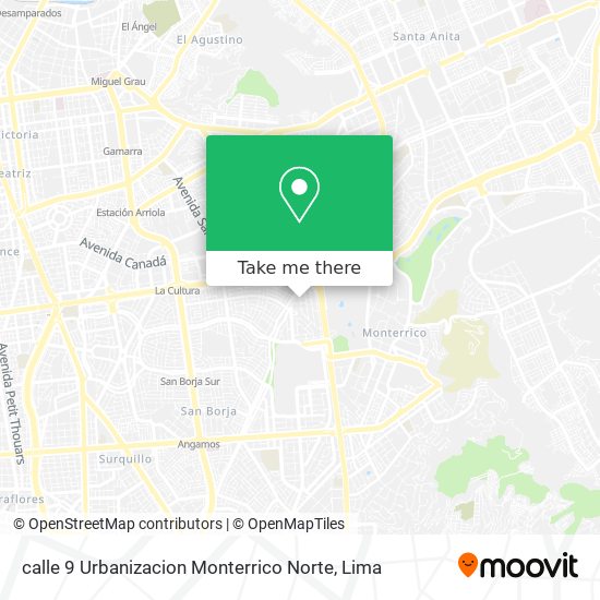 calle 9 Urbanizacion Monterrico Norte map