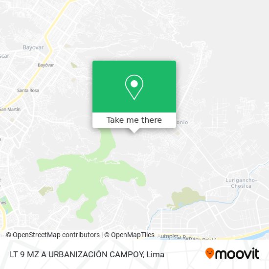 Mapa de LT  9 MZ A URBANIZACIÓN CAMPOY