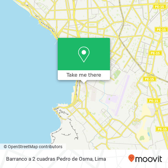 Barranco  a 2 cuadras Pedro de Osma map