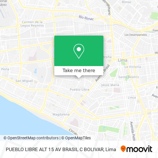 PUEBLO LIBRE   ALT 15 AV BRASIL C   BOLIVAR map
