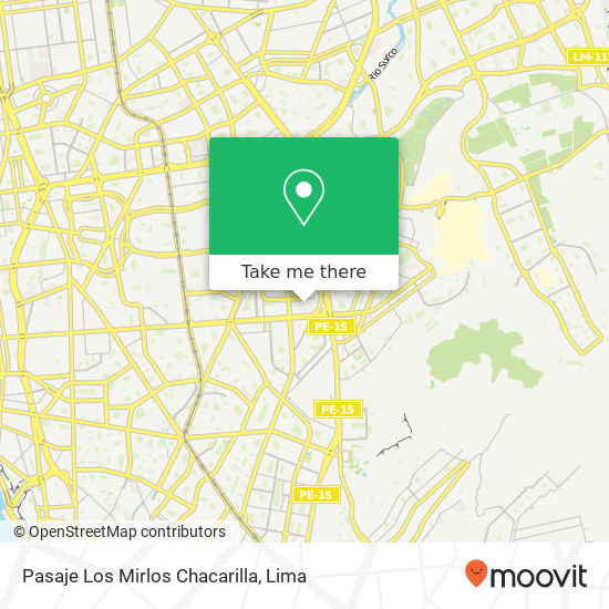 Pasaje Los Mirlos  Chacarilla map