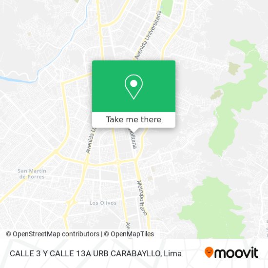 CALLE 3 Y CALLE 13A URB  CARABAYLLO map