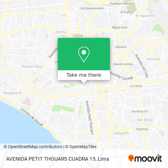 AVENIDA PETIT THOUARS CUADRA 15 map