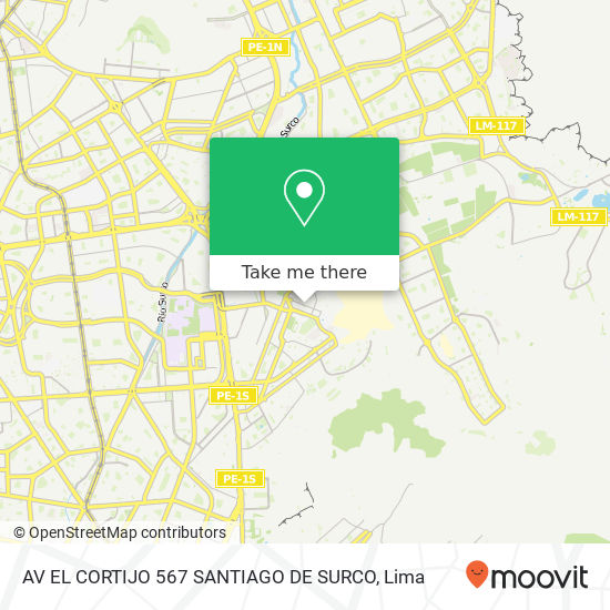 AV  EL CORTIJO 567 SANTIAGO DE SURCO map