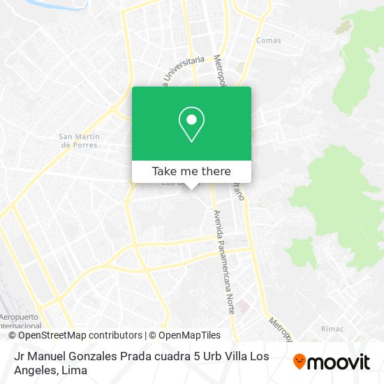 Jr  Manuel Gonzales Prada cuadra 5 Urb  Villa Los Angeles map