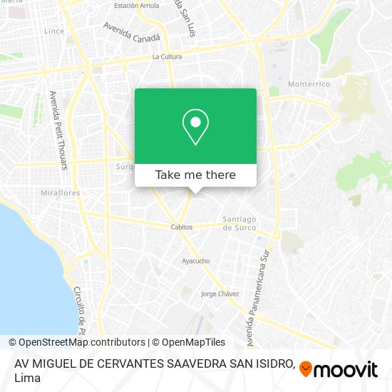 AV MIGUEL DE CERVANTES SAAVEDRA SAN ISIDRO map