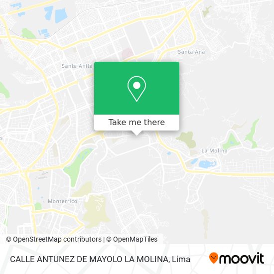 Mapa de CALLE ANTUNEZ DE MAYOLO   LA MOLINA