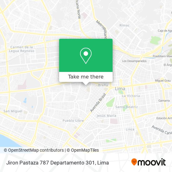 Jiron Pastaza 787 Departamento 301 map