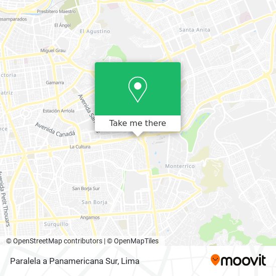 Paralela a Panamericana Sur map