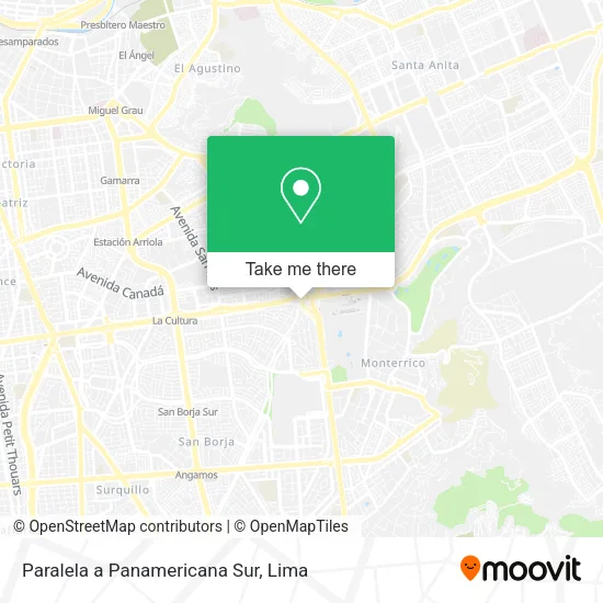 Mapa de Paralela a Panamericana Sur