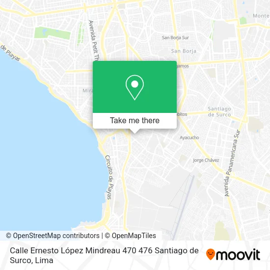 Mapa de Calle Ernesto López Mindreau 470 476  Santiago de Surco