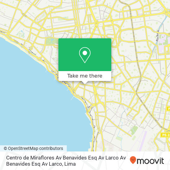 Mapa de Centro de Miraflores  Av  Benavides Esq  Av   Larco Av  Benavides Esq  Av   Larco