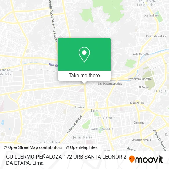Mapa de GUILLERMO PEÑALOZA 172 URB SANTA LEONOR 2 DA ETAPA