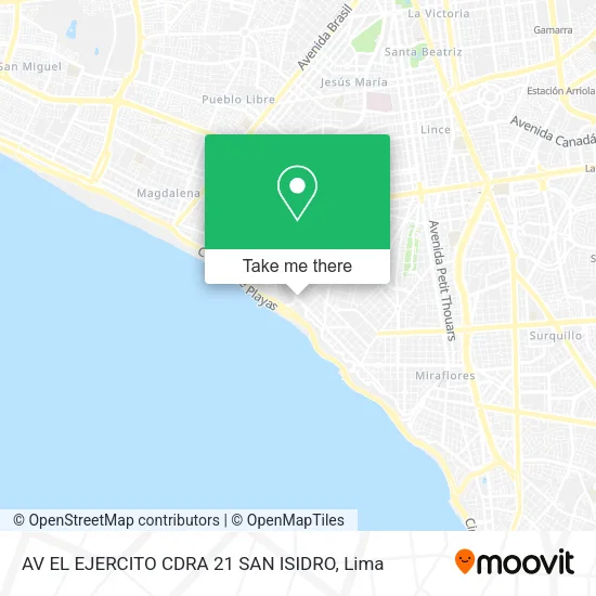 Mapa de AV EL EJERCITO CDRA 21 SAN ISIDRO