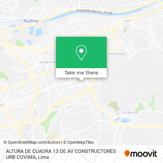 ALTURA DE CUADRA 13 DE AV  CONSTRUCTORES  URB  COVIMA map